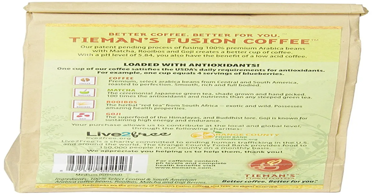 tieman's fusion coffee low acid medium roast